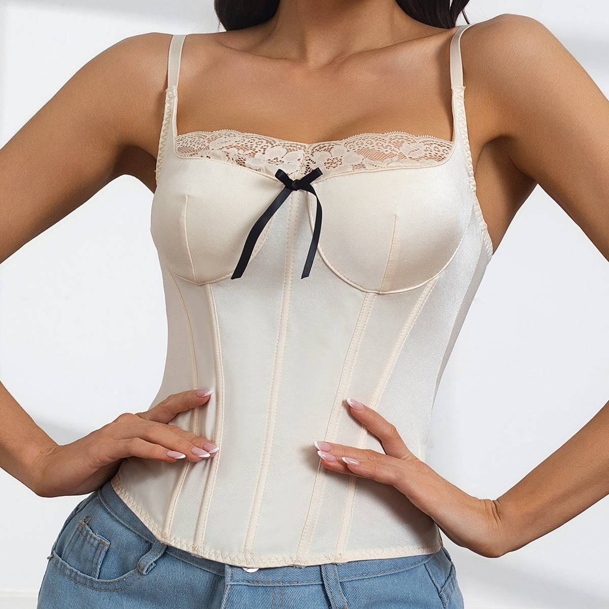 Outerwear body shaping garment lace camisole small vest for women pure desire waist short style slim fit slimming all-match top