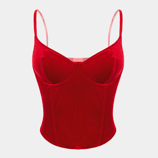 Women's body shaping garment real velvet suspenders outer wear bra with steel ring body shaping sexy backless slimming
