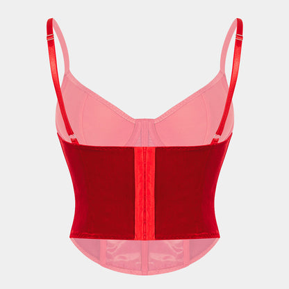 Women's body shaping garment real velvet suspenders outer wear bra with steel ring body shaping sexy backless slimming