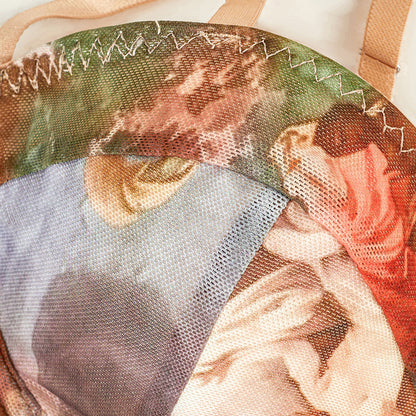 Women's Summer Sleeveless Oil Painting Print Fitted Street Style Tank Top Graphic Tees Women Tops