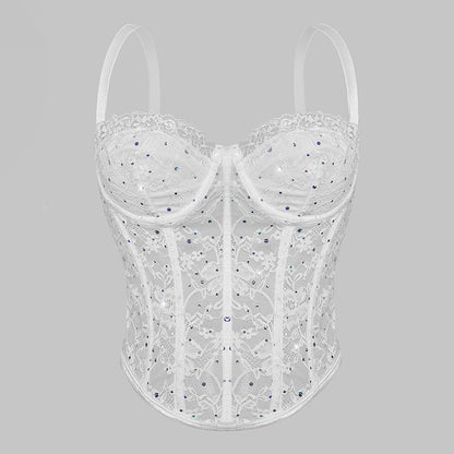 Beautiful Women's White Shapewear Lace Bra, Can Be Worn Outside, Matching With Evening Dress, Lingerie