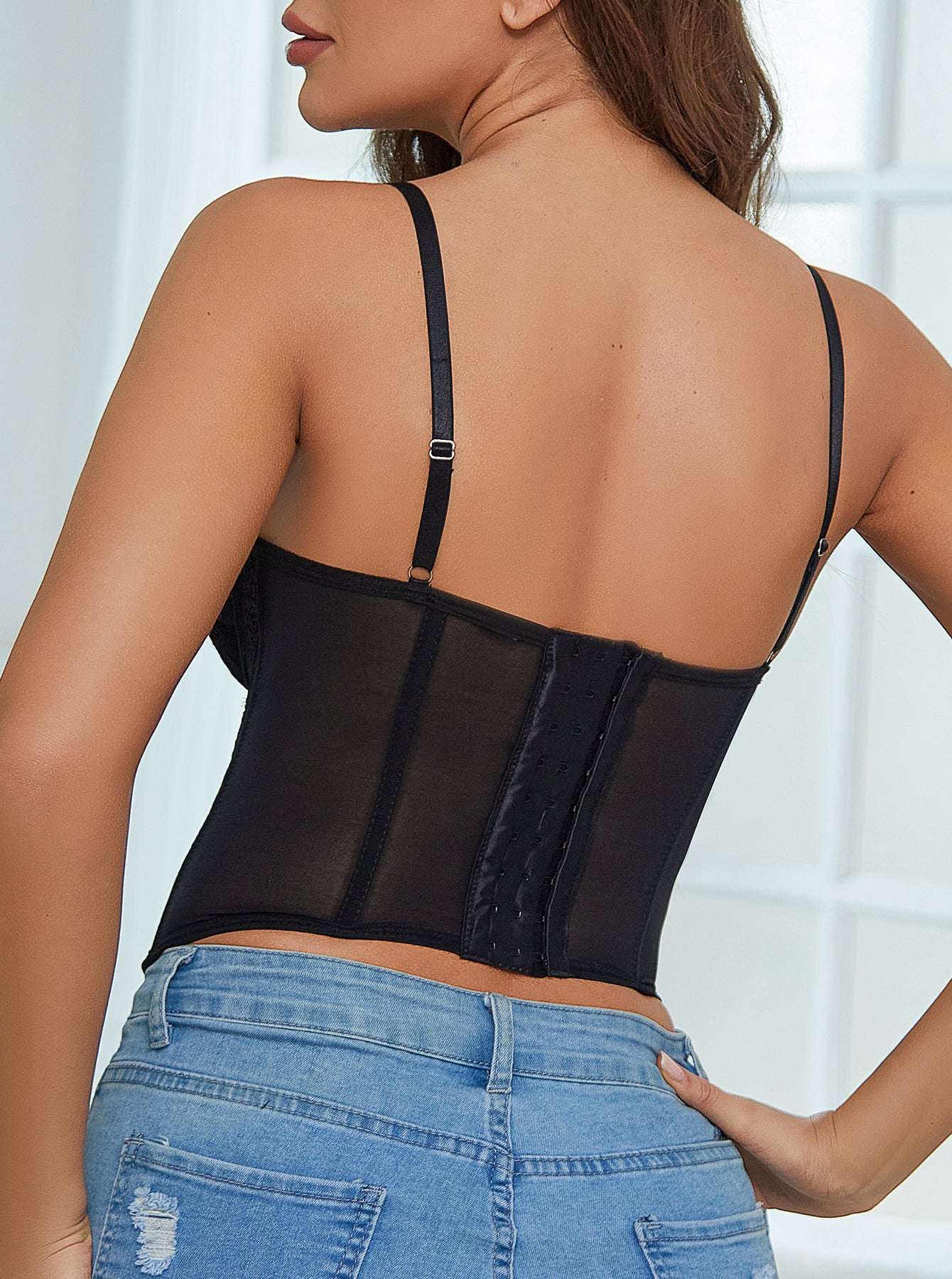 Sexy Boned Corset Crop Black TopsShapewear Tube Party Top Summer Outfits For Women Vacation Rave Festival