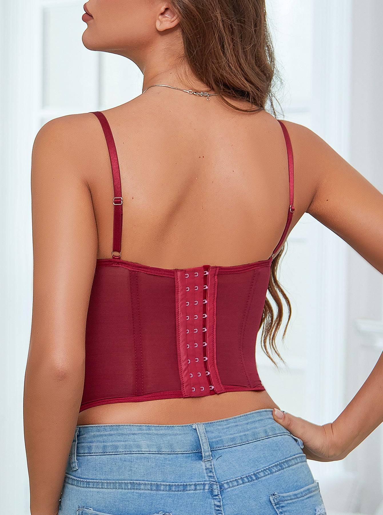 Lace Corset Tops for Women Lace Bustier Corset Top with Straps Women Corset Going Out Party Crop Top
