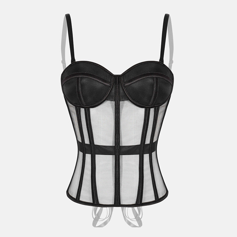 Women Sexy Strapless Satin Bustier Open Back Boned Ruched Corset Crop Top