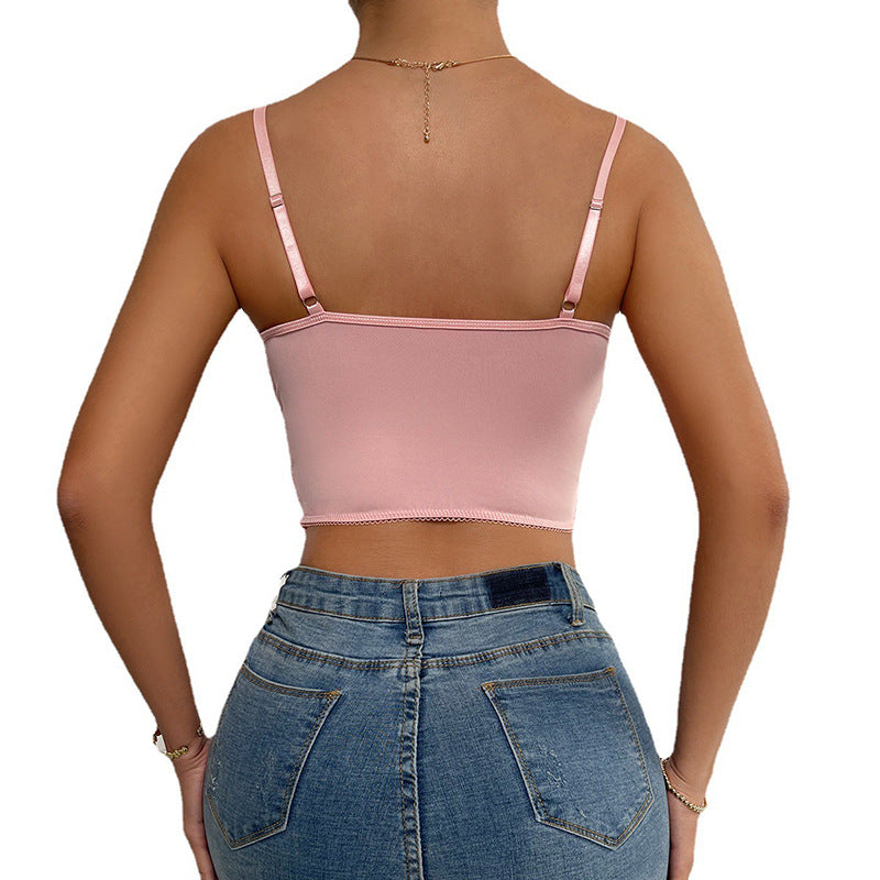 Women's Floral Lace Cami Crop Top Spaghetti Strap Sheer Mesh Corset Bustier Tops Bralette