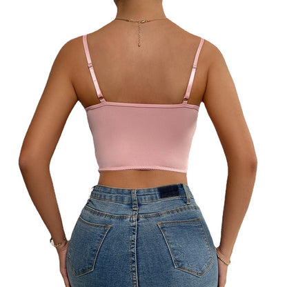 Women's Floral Lace Cami Crop Top Spaghetti Strap Sheer Mesh Corset Bustier Tops Bralette