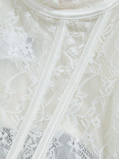 Plain Lace Elegant Fishbone Support Corset Bustier Adjustable Back Buckle Spaghetti Strap Tummy Control Cami Body Shaper Women's Lingerie & Shapewear