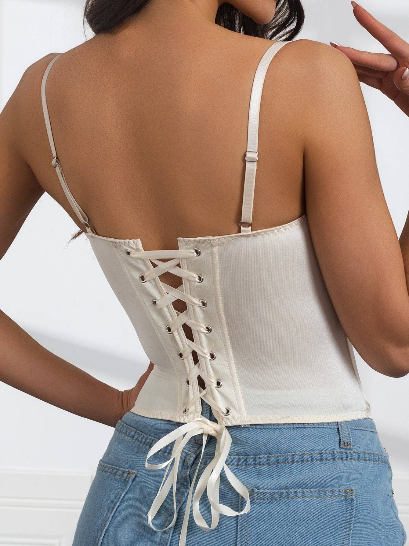 Outerwear body shaping garment lace camisole small vest for women pure desire waist short style slim fit slimming all-match top