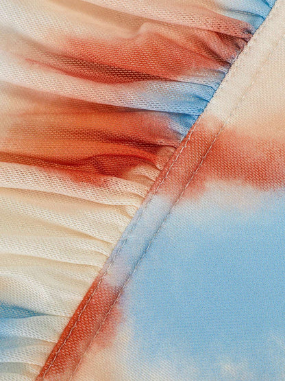 Women Tie-Dye Print Cropped Fitted Fashion Camisole