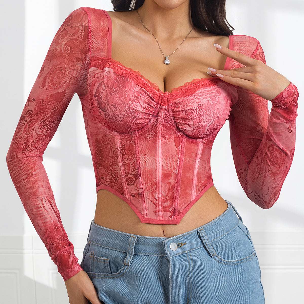 Women's Long Sleeve Crop Top Sexy Cut Out T-Shirt Halter Tees Top Slim Fit Y2k Tops