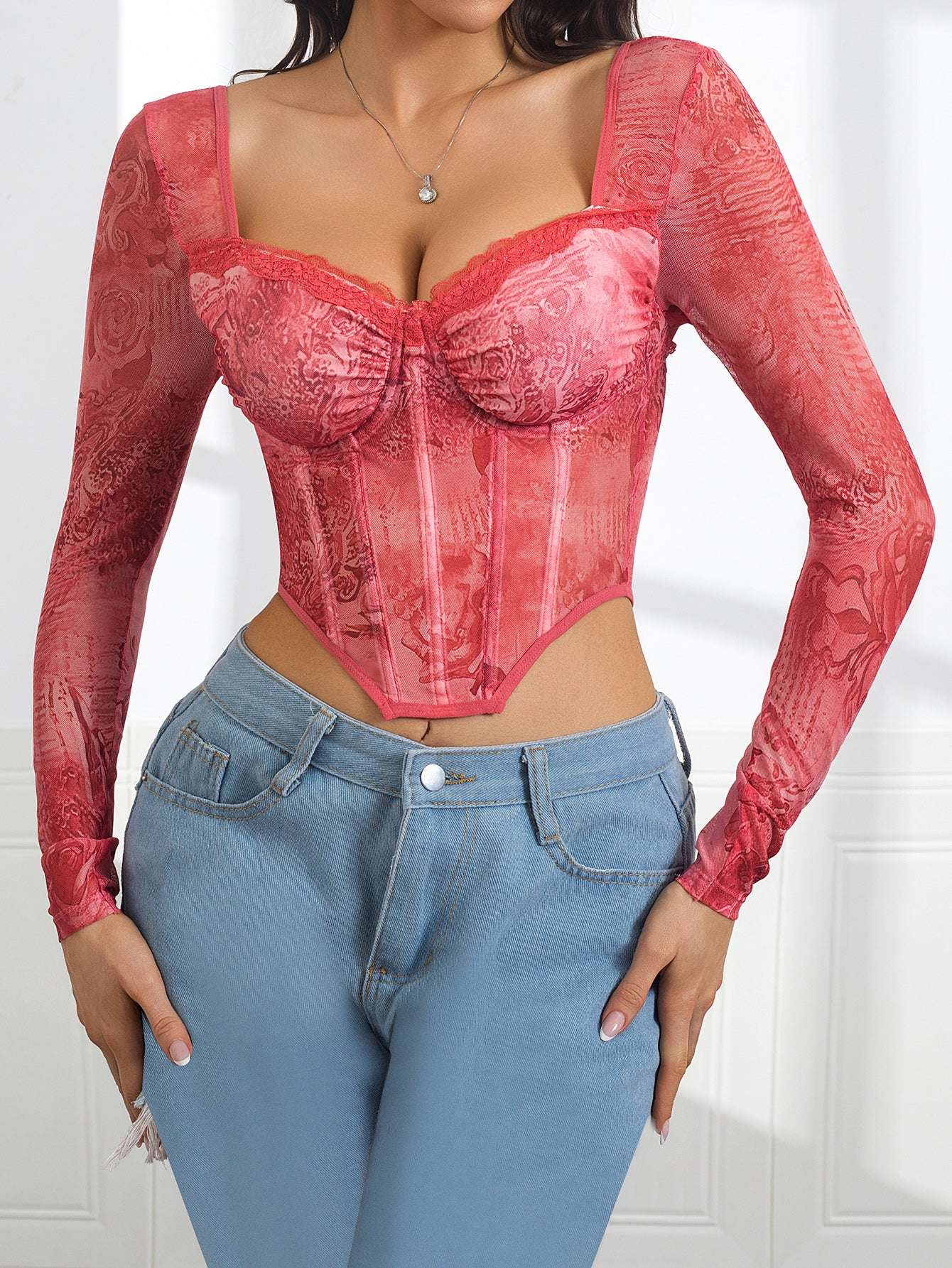 Women's Long Sleeve Crop Top Sexy Cut Out T-Shirt Halter Tees Top Slim Fit Y2k Tops