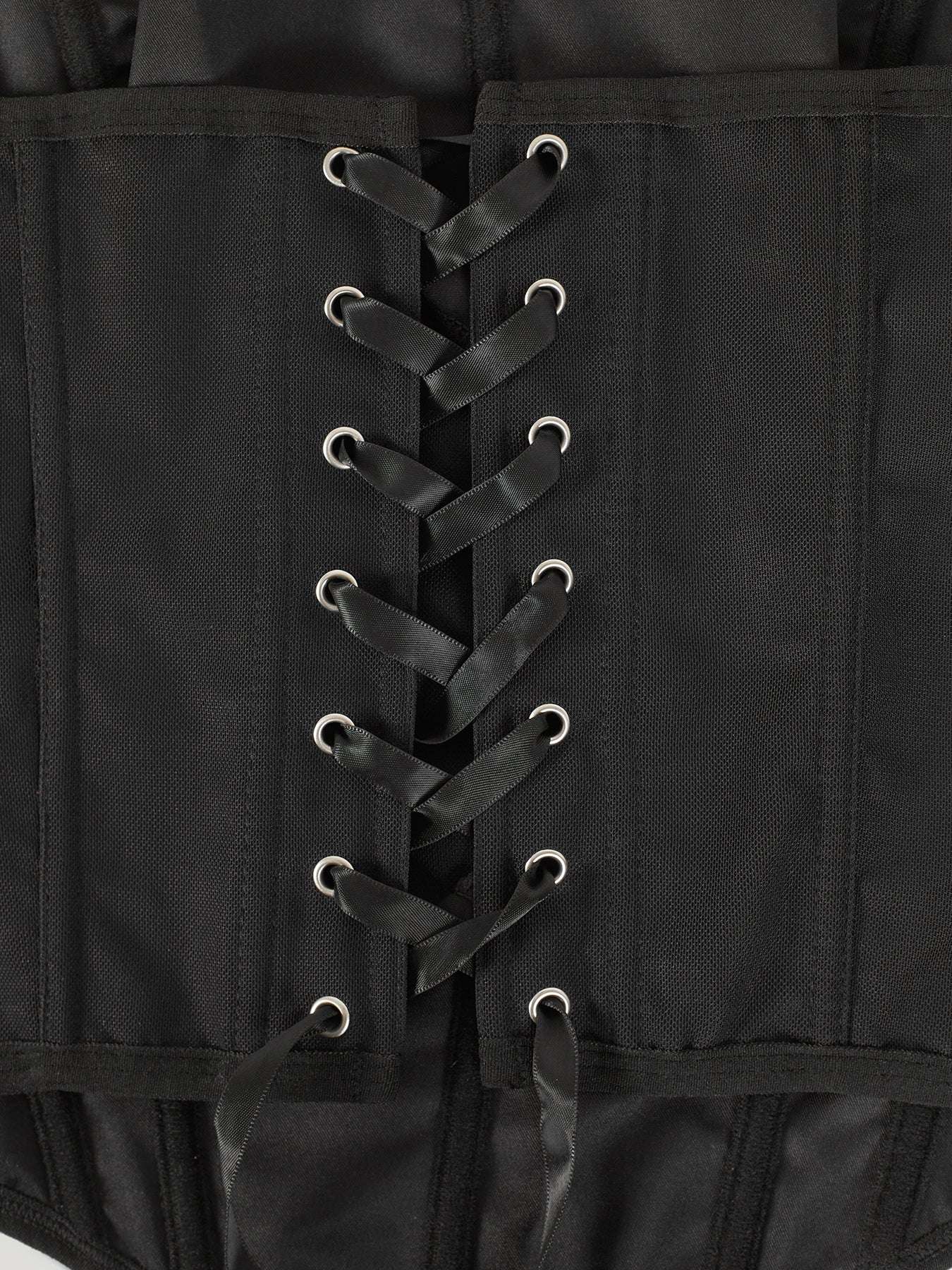 Sexy Black Mesh Corset Top with Lace-Up Back, Strapless Slim Fit Shapewear for Women - Off-Shoulder Design, Semi-Sheer Fishbone Support